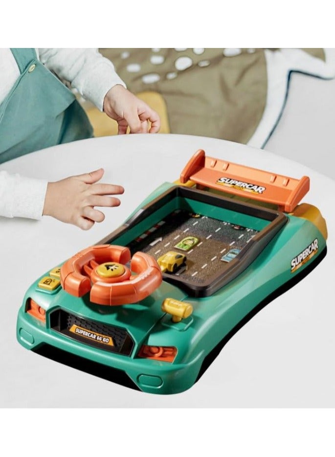 ألعاب عجلة القيادة للأطفال محاكاة لعبة سباق السيارات مع لعبة تعليمية تعليمية تفاعلية موسيقية لسباق سطح المكتب لعبة حسية للأطفال الصغار (السباق) - Image 1