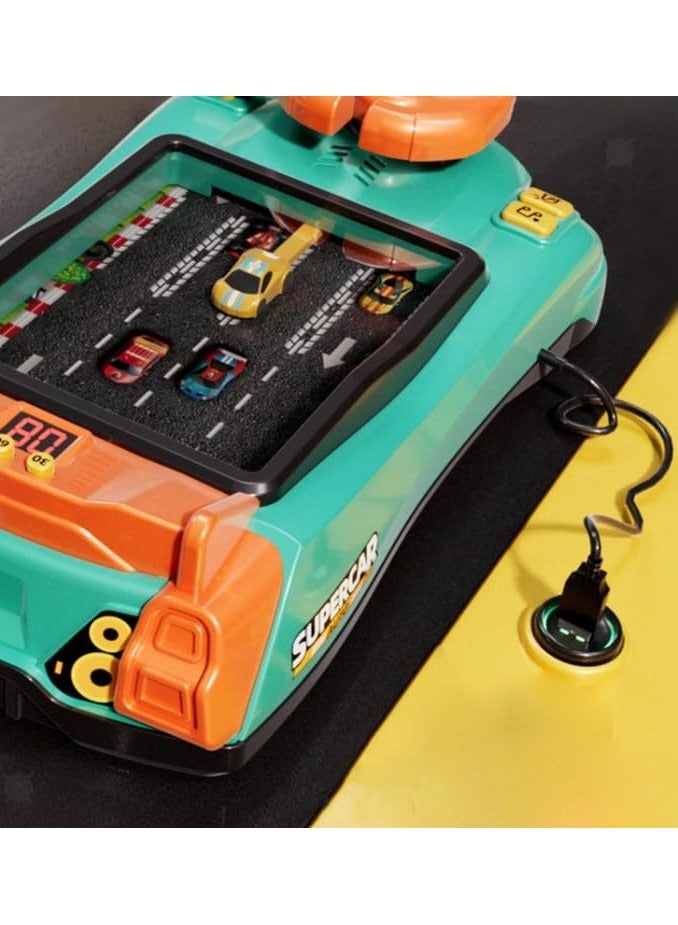 ألعاب عجلة القيادة للأطفال محاكاة لعبة سباق السيارات مع لعبة تعليمية تعليمية تفاعلية موسيقية لسباق سطح المكتب لعبة حسية للأطفال الصغار (السباق) - Image 3