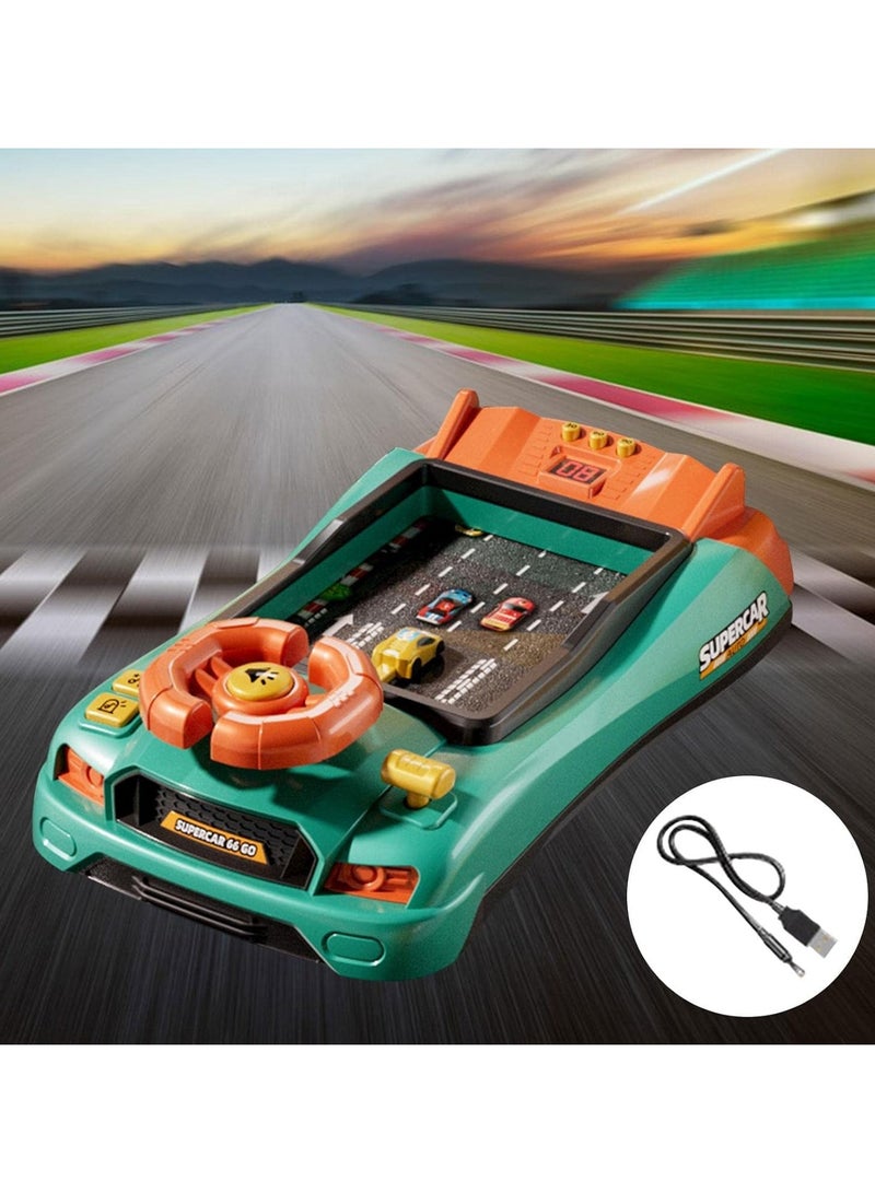 ألعاب عجلة القيادة للأطفال محاكاة لعبة سباق السيارات مع لعبة تعليمية تعليمية تفاعلية موسيقية لسباق سطح المكتب لعبة حسية للأطفال الصغار (السباق) - Image 4