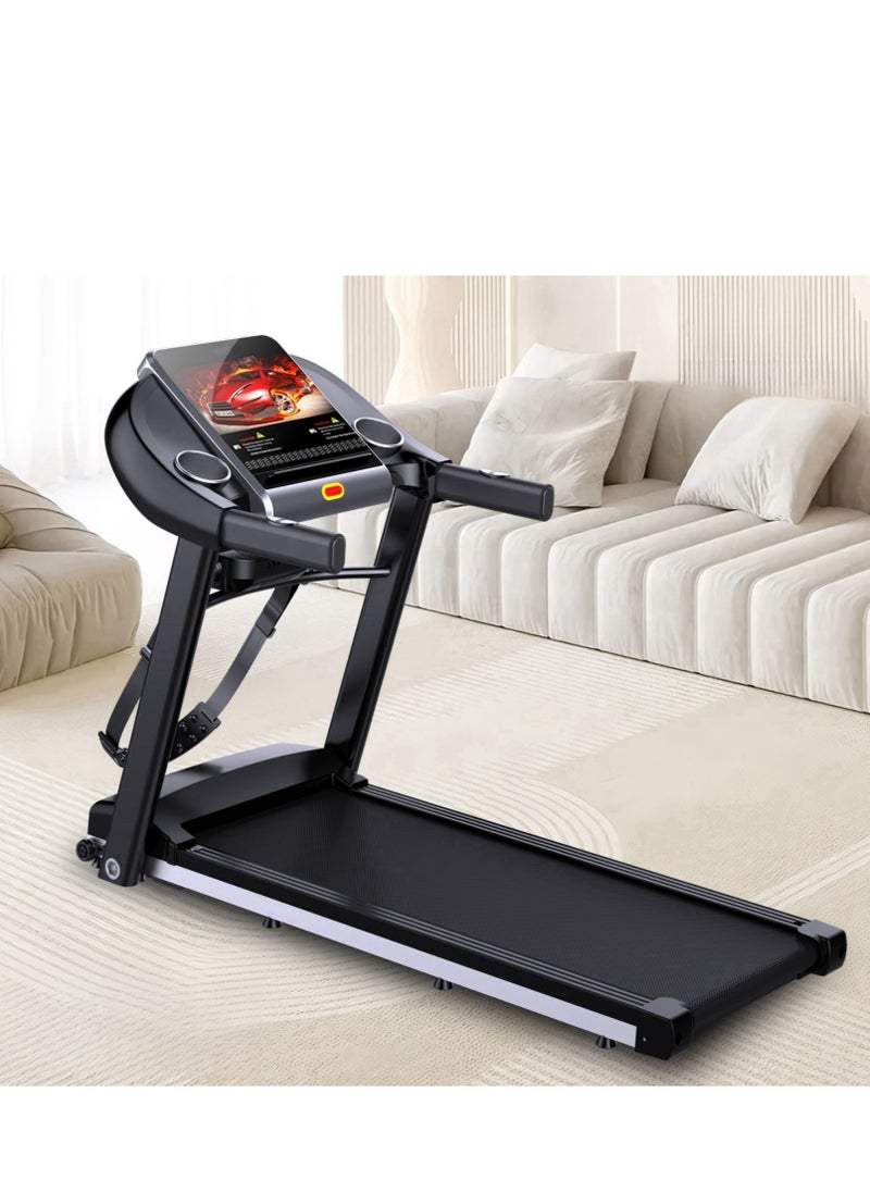 WENBO Foldable Treadmill, Walk Running Machine 3.0HP Peak, 110kg Max User Weight For Home Fitness / Multifunction Massager / 10.1 inch Color Screen with Android System / Wifi / Bluetooth / 2 Speakers