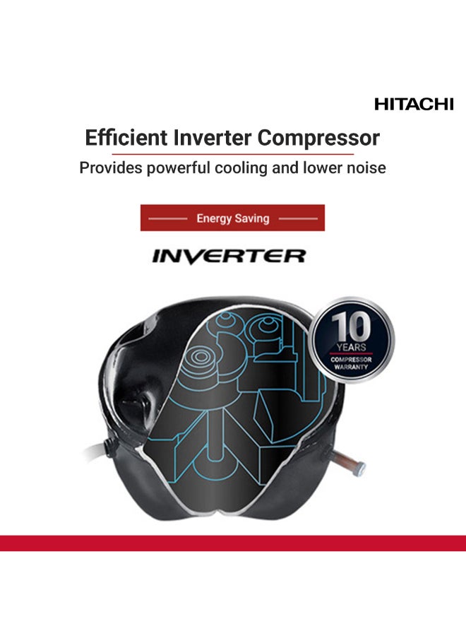 HITACHI 275L Gross, Top Mount Double Door Refrigerator, No Frost Fridge Freezer, High Power, 10 Year Warranty on Inverter Compressor, Tempered Glass Shelves, Surround Cooling, Inox- 227 kW HRTN5230MXAE Inox - Image 4