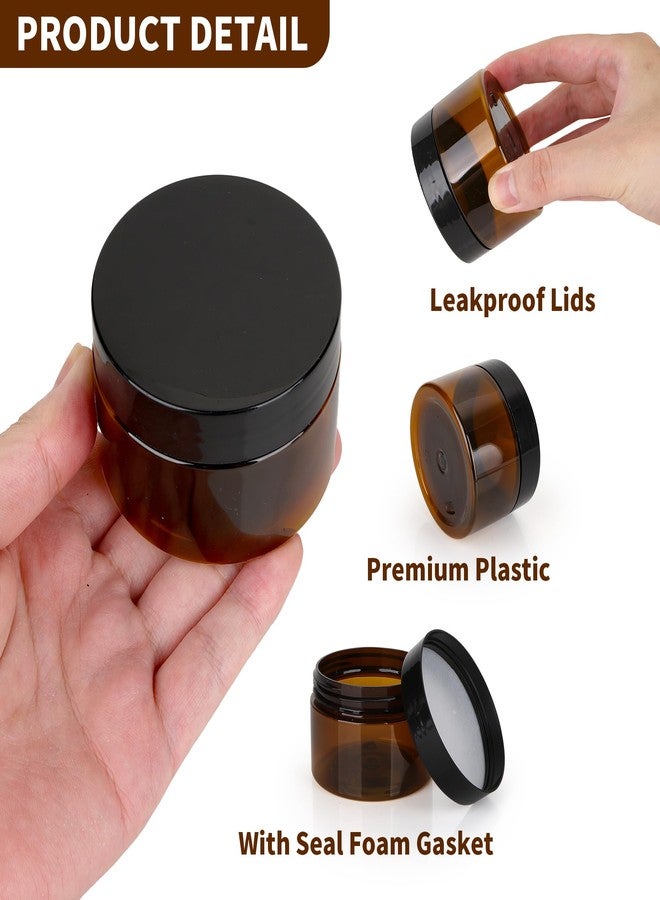 Axigundaone 30 Pcs 4oz Brown Plastic Jars Refillable, Plastic Amber Containers with Lids, Brown Cosmetic Jars for Body Lotion, Cream - Image 3
