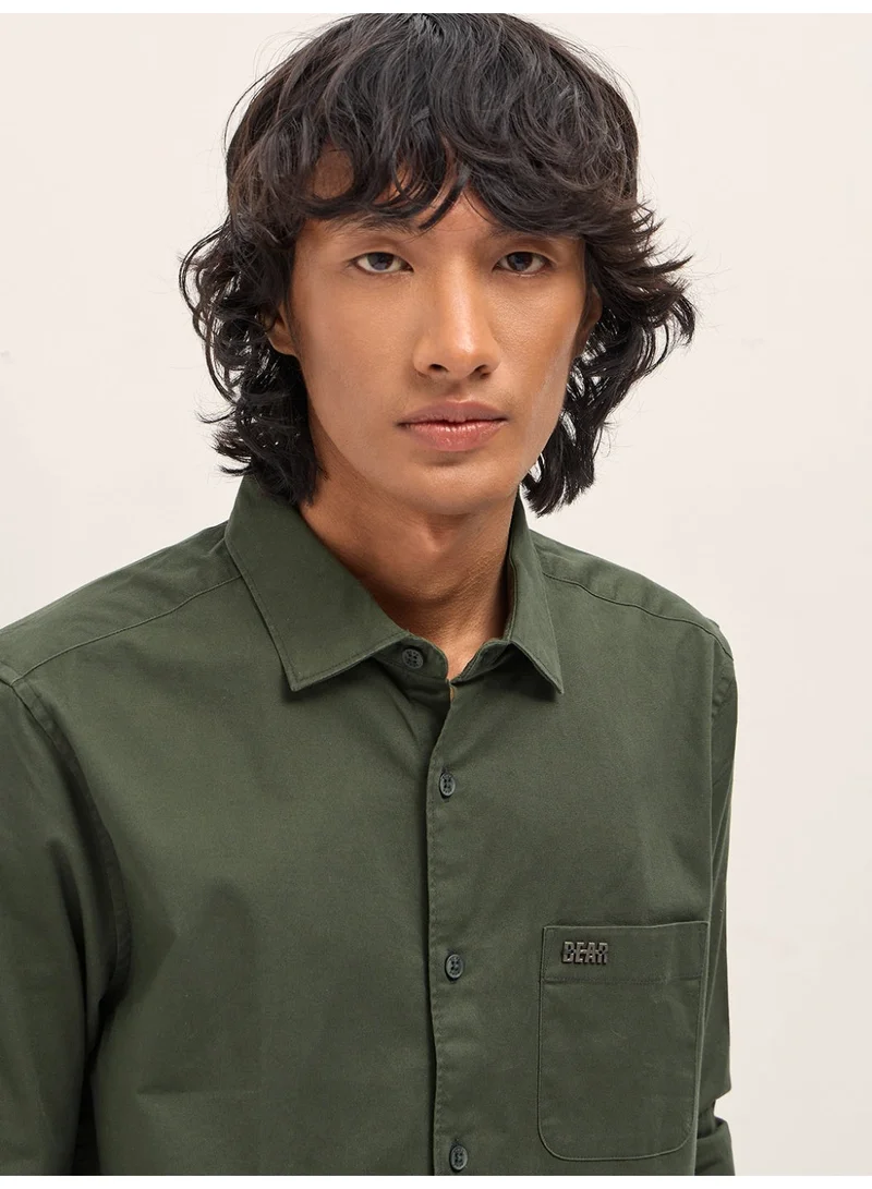 THE BEAR HOUSE  Men’s Long Sleeve Shirt – Classic, Comfortable and Stylish Essential for Work, Travel or Casual Outings for Men | Best Price UAE