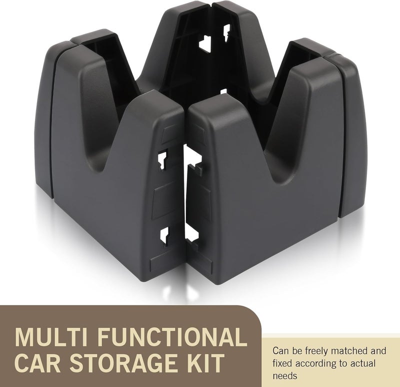 joyzzz Trunk Organizer Set, 6 PCS Black Adjustable Cargo Divider, Anti-Slip Cargo Organizer for SUV Truck Van, Universal Storage Block for Cars, for Auto Trunk Space Saving - Image 2