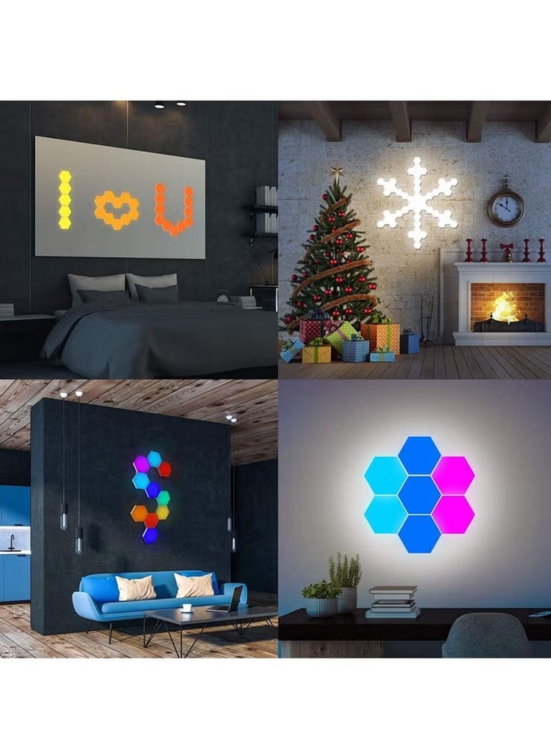 Generic - 10 Pcs LED Hexagonal Atmosphere Rhythm Light,RGB Gaming Lights with APP Smart Modular Panel Hex,DIY Splicing Lights Creative Geometry Assembly LED Night Light for Home Office Hotel Festive Gift - Image 1