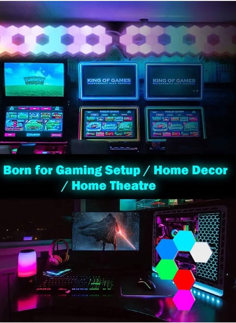 Generic - 10 Pcs LED Hexagonal Atmosphere Rhythm Light,RGB Gaming Lights with APP Smart Modular Panel Hex,DIY Splicing Lights Creative Geometry Assembly LED Night Light for Home Office Hotel Festive Gift - Image 1