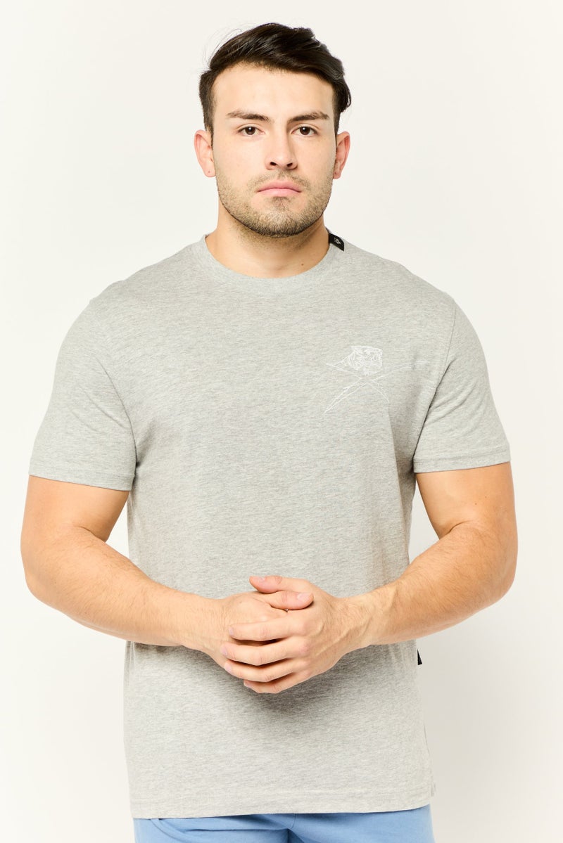 PHILIPP PLEIN Plein Sport Men Sportswear Fit Short Sleeves Outdoor T-Shirt, Grey - Image 1