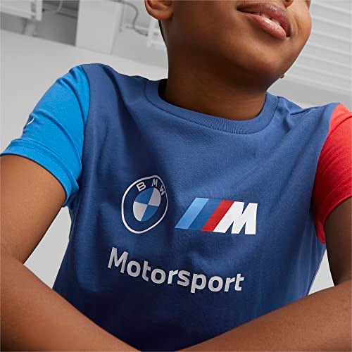 PUMA BMW M Motorsports Kids Essentials Logo Tee, PRO Blue-M Color, 5 - Image 3