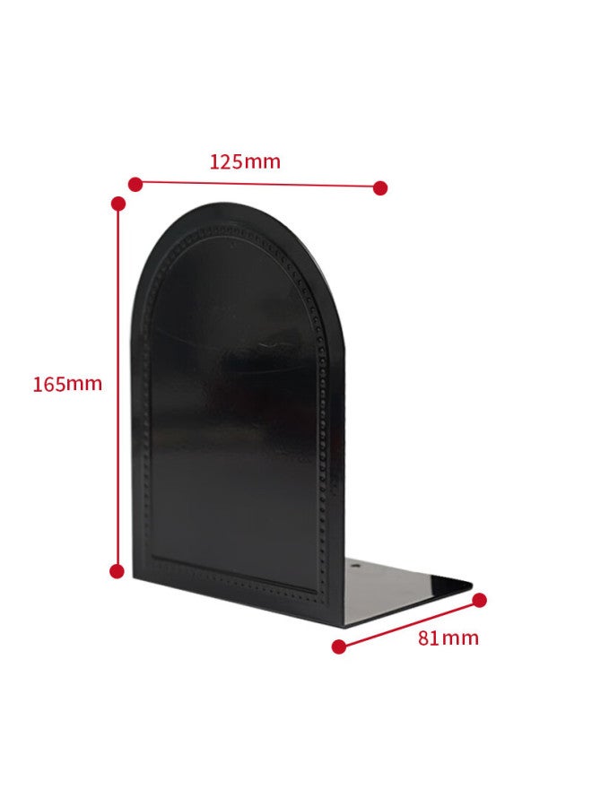 تانجو Tango L-shaped Arc Black Bookend حامل كتب بسيط بسطح المكتب، ارتفاع الرف 16.5 سم، حامل كتب، لوازم مكتبية، 2 قطعة/عبوة، للعودة إلى المدرسة - Image 2
