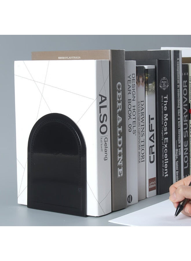 تانجو Tango L-shaped Arc Black Bookend حامل كتب بسيط بسطح المكتب، ارتفاع الرف 16.5 سم، حامل كتب، لوازم مكتبية، 2 قطعة/عبوة، للعودة إلى المدرسة - Image 3