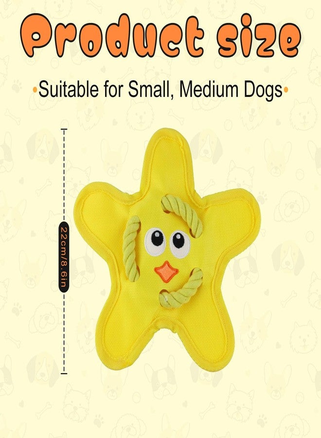 Andiker Squeaky Dog Toys, Cute Star Shape Dog Chew Toys with Squeaker Crinkle Paper Strong Ropes Bright Color Interactive Dog Toys for Puppy Small Medium Dogs Chewing Grinding Teeth (Yellow) - Image 3