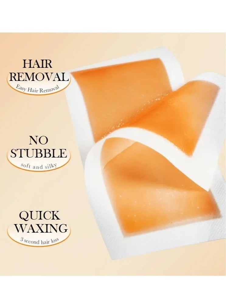 SADOER 20 Strips Honey Mild Hair Removal Wax Strips - Fast and Gentle Hair Remover for Sensitive Skin on Legs and Hands - Convenient and Effective Body Hair Removal with Gentle Wax Paper - Image 3