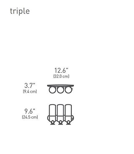 simplehuman simplehuman Triple Wall Mount Shower Pump, 3 x 15 fl. oz. Shampoo and Soap Dispensers, Stainless Steel - Image 4