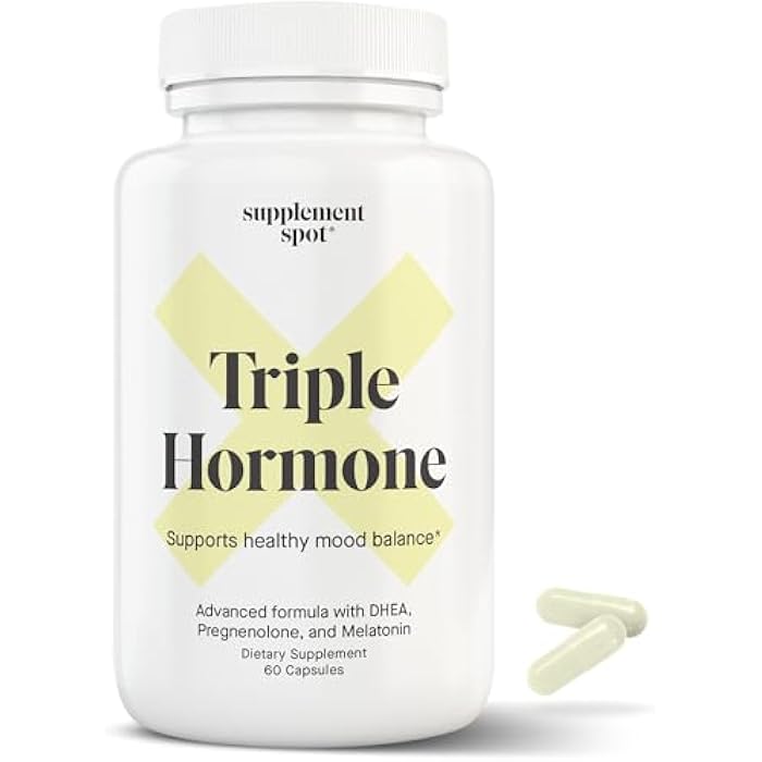 Supplement Spot Natural Mood Balance Supplement w/Melatonin, DHEA & Pregnenolone - Formulated to Increase Energy in Men & Women (60 Capsules) - Image 1