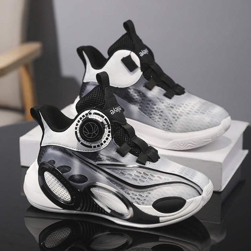 Children'S Shoes New Boys And Girls Sneaker Children'S Rotating Button Mesh Breathable Sneaker - Image 5