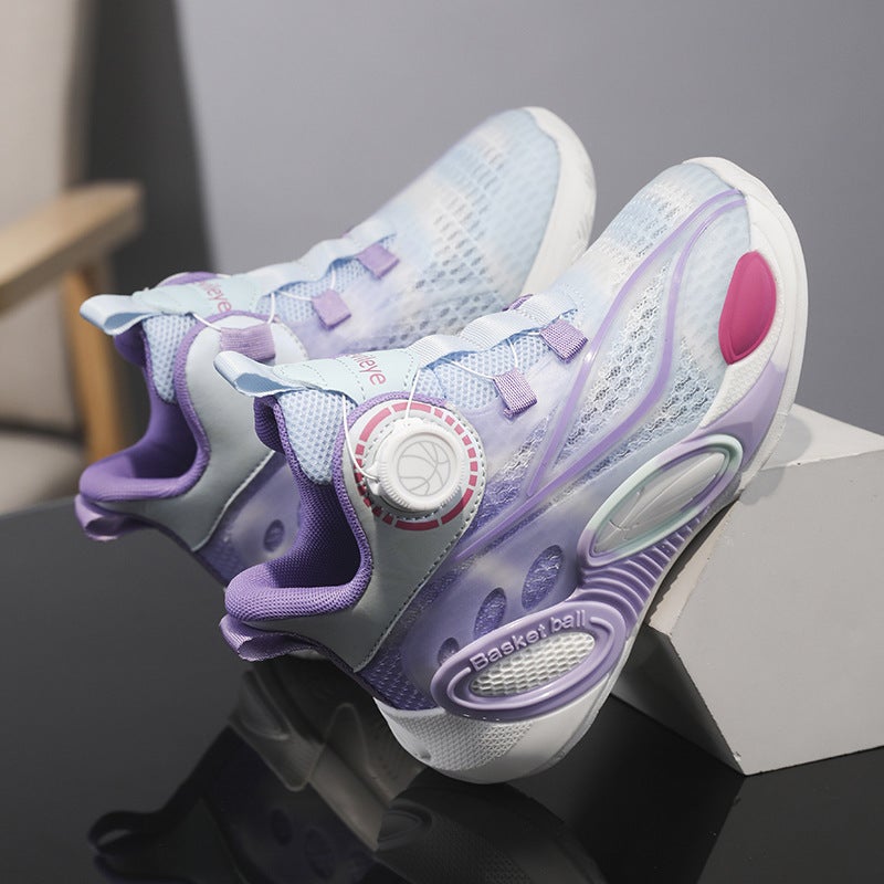 Children'S Shoes New Boys And Girls Sneaker Children'S Rotating Button Mesh Breathable Sneaker - Image 4