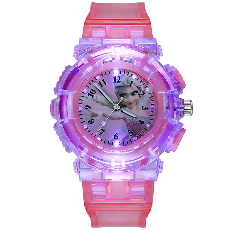 New Kids Frozen Luminous Quartz Watch Pink B style 
