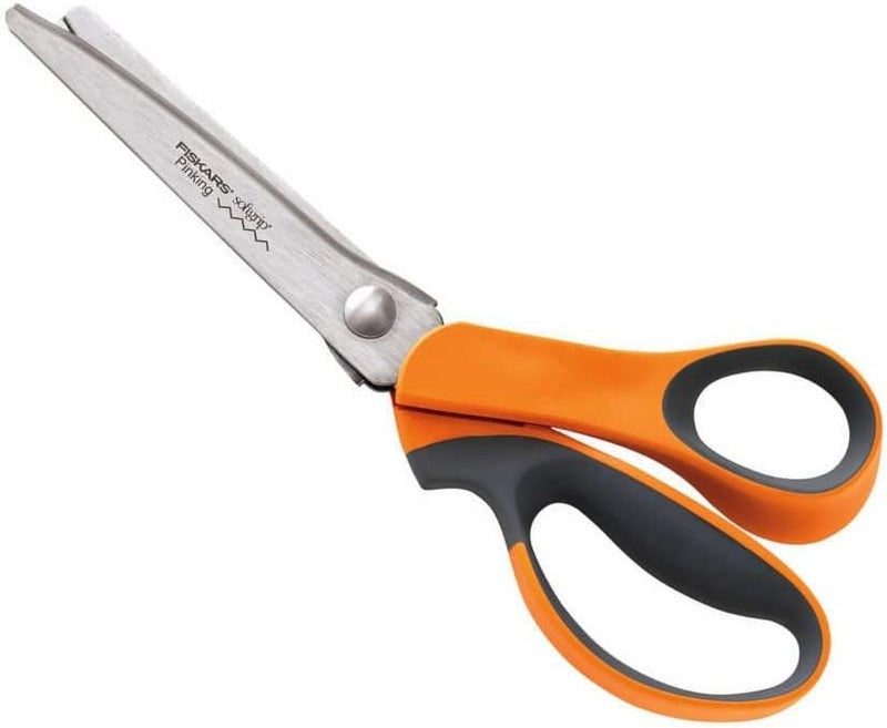 Fiskars 8 Softgrip Pinking ScissorsOrange95 long - Image 2