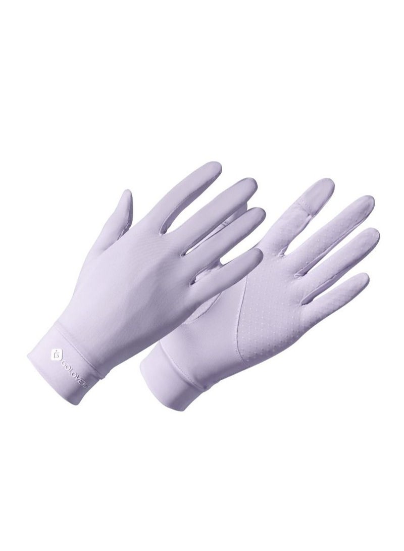 Loquat 1-Pair UV Protection Summer Sunscreen Gloves Purple 