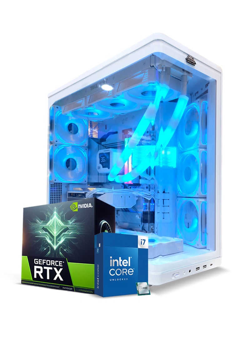 Arab Gamers Sentinel Prism White Gaming PC, Intel Core i7-13700K | NVIDIA RTX 5070 12GB GPU | 16GB DDR5 RAM | 2TB SSD | WiFi/BT Ready | Win11 Pro| RGB Gaming Case - Image 1