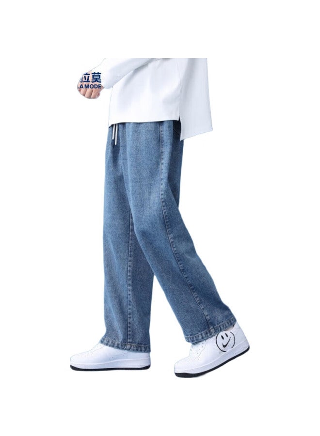 GENIOLAMODE Men'S Jeans Straight Loose Of The Fall Straight Casual Fashion Pants - Image 3