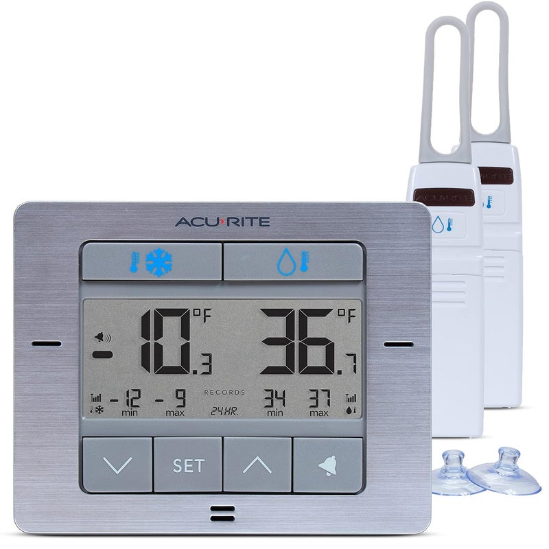 Acurite Digital Wireless Fridge and Freezer Thermometer with Alarm, Max/Min Temperature for Home and Restaurants (00515M) 4.25" x 3.75" - Image 1
