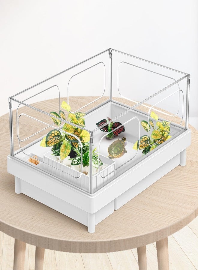 Moonorange Reptile Artificial Plants, Terrarium Plants Decorations Supplies, Aquarium Fish Tank Plant, Amphibian Habitat Hideout Tank Accessories(M Set-4pcs/C) - Image 4