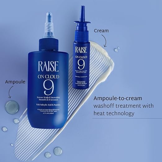 Raise Raise On Cloud 9 Daily Travel Combo Scalp Strand Treatment Korean Glass Like Shine in 9 secs Amploule to Cream Wash Off treatment SLS Paraben Free Upto 100hrs Hydration 200ml30ml  - Image 4