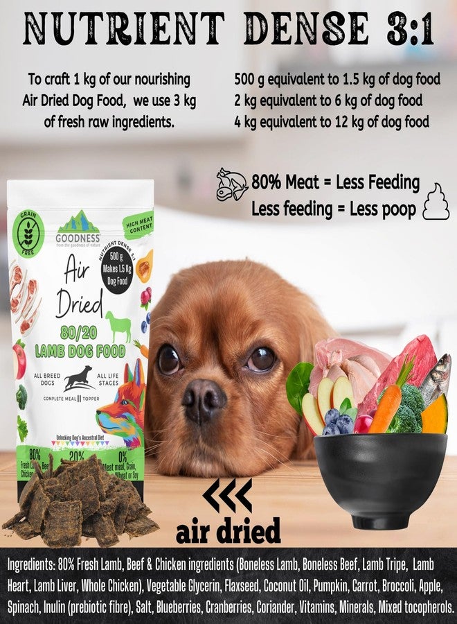Goodness 80/20 Lamb Air Dried Dog Food with 80% Fresh Lamb, Beef, Chicken & 20% Superfoods - Grain-Free, Natural, for All Dog Breeds & All Life Stages - 2 kg (Equals 6 kg of Dog Food) - Image 5