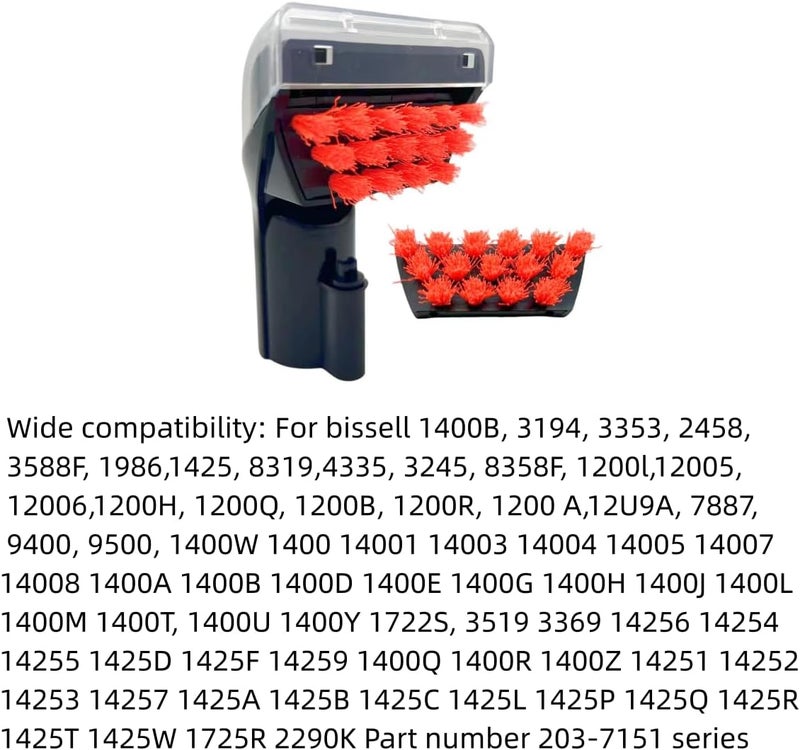 QINAN 1400B أداة ليتل غرين متعددة الأغراض قطع غيار متوافقة مع bissell 1400B 1425 1400 3194 3353 2458 3588F 1986 1844 2290A 1400W 1425W أداة فرشاة البقع الصعبة ملحقات خضراء (أسود 1+1) - Image 2