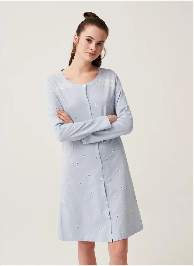 Ovs Ovs Nightdress With Buttons And Floral Print