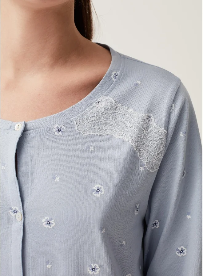 Ovs Ovs Nightdress With Buttons And Floral Print