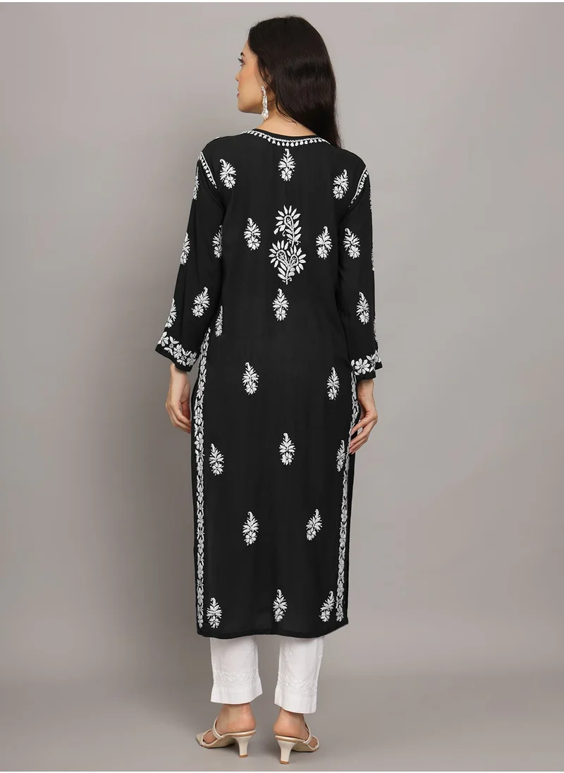 Alaya Women Chikankari Hand Embroidered Modal Kurta -AL4042