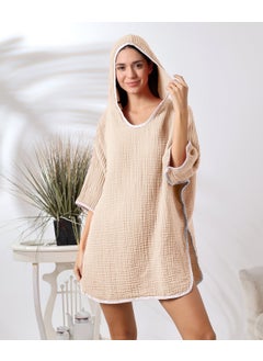 Destiny Hometex 4 Layer Muslin Hooded Adult Women's Poncho  - Image 4