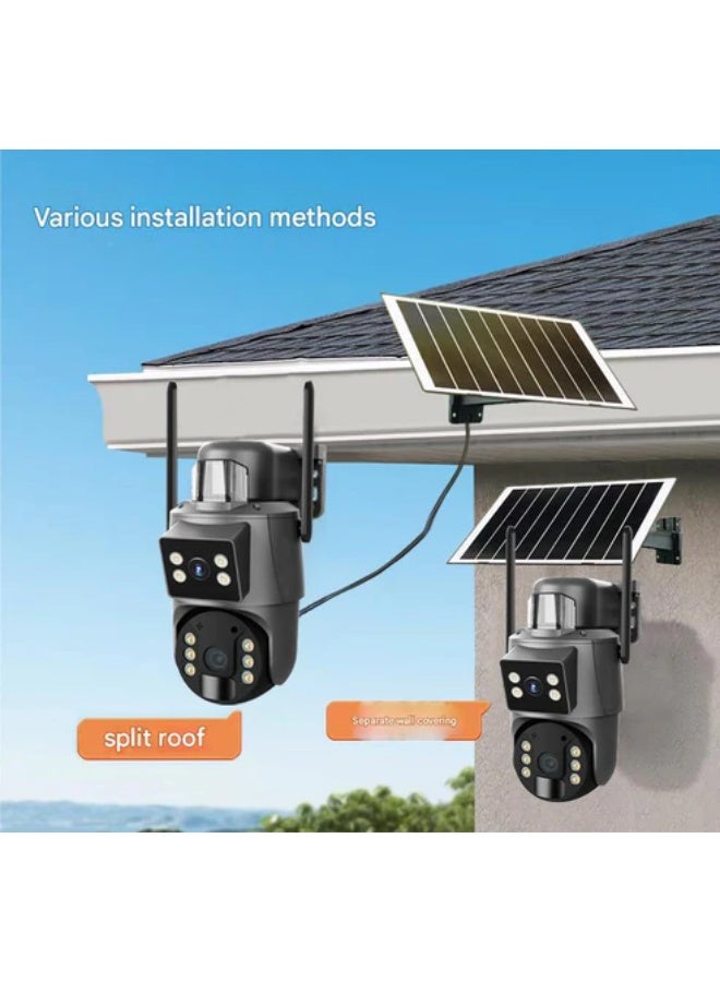 كروني كاميرا مراقبة كروني Rbx-Sd400 4g تعمل بالطاقة الشمسية بدقة 6 ميجابكسل، كاميرا مراقبة خارجية لاسلكية متحركة بتقنية الذكاء الاصطناعي، كشف الإنسان، دعم الرؤية الليلية الملونة، مقاومة للماء، مناسبة للمشاهد الخارجية - Image 4