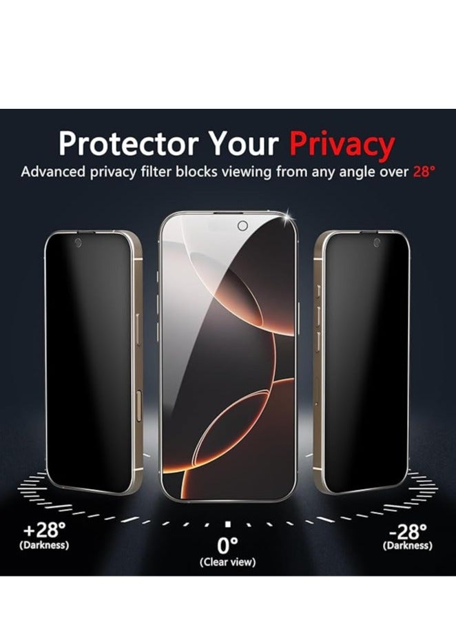 iPHONE 16 Pro MAX Glass privacy screen Protector Tempered Glass - Image 2