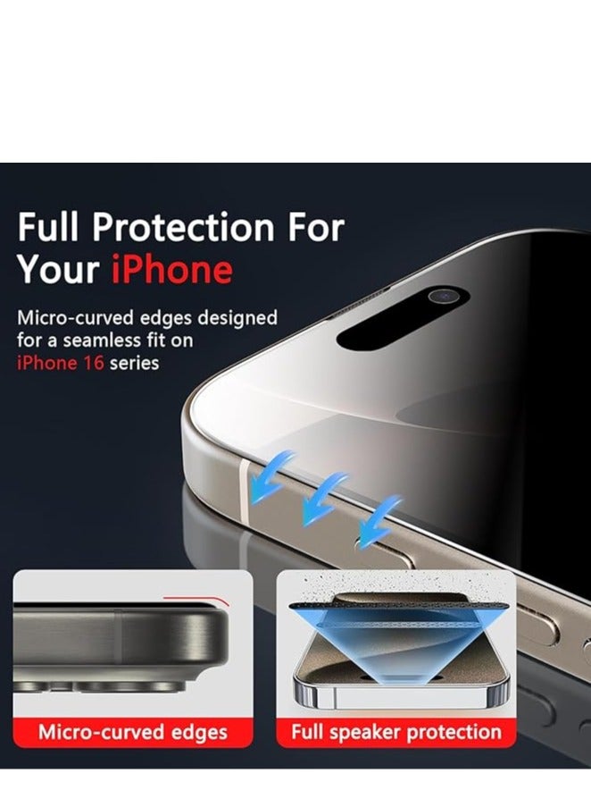 iPHONE 16 Pro MAX Glass privacy screen Protector Tempered Glass - Image 3