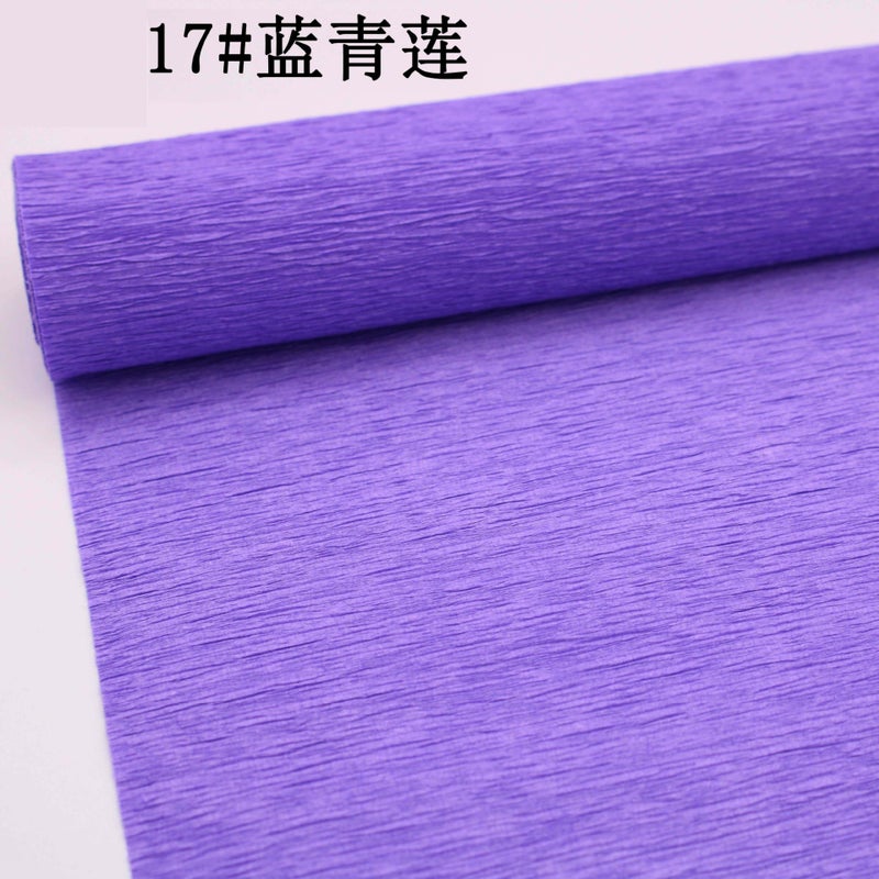 Generic Wholesale color crepe paper thickened Hemming paper flower packaging handmade diy FLORAL making material pleated paper 17 Blue Lotus 