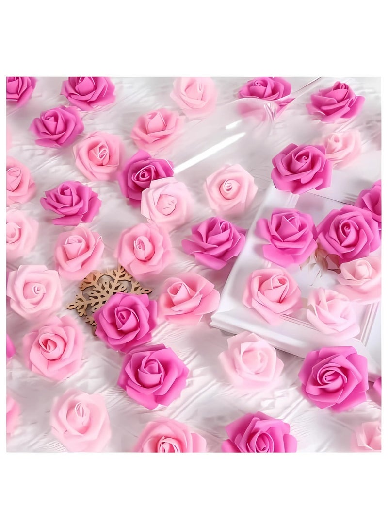 زهور صناعية فاخرة عالية الجودة للديكور، زهور حقيقية المظهر، ديكور رومانسي، مناسبات، أعياد الميلاد، حفلات الزفاف، ديكور طاولة المنزل (مزيج من 3 ألوان، 50 قطعة كبيرة) - Image 2
