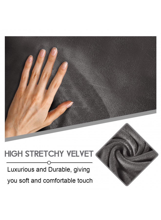ULTICOR 4-Piece, 1 Seat Recliner Cover, Velvet Stretch Reclining Chair Covers for 1 Cushion Reclining Sofa, Single Seat Recliner Couch Cover, Thick, Very Soft, Machine Washable (Dark Grey) - Image 2