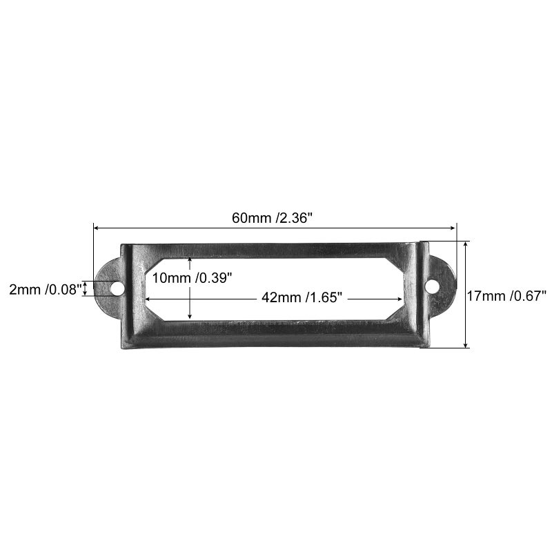 uxcell Metal Label Holders, 60x17mm 30pcs File Name Card Tag Label Holder Frame for Office Library Drawer Cabinet Shelves, Black - Image 2