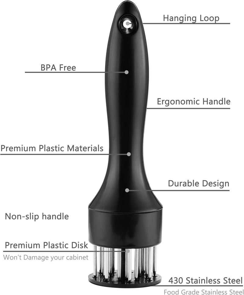 OLULU Meat Tenderizer, Stainless Steel Needle Ultra Sharp 20 Blades Meat Tenderizer Tool for tenderizing Chicken, Beef, Steak, Veal and Pork - Image 3