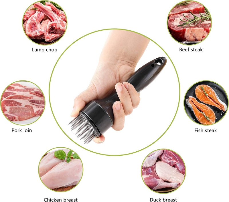 OLULU Meat Tenderizer, Stainless Steel Needle Ultra Sharp 20 Blades Meat Tenderizer Tool for tenderizing Chicken, Beef, Steak, Veal and Pork - Image 4
