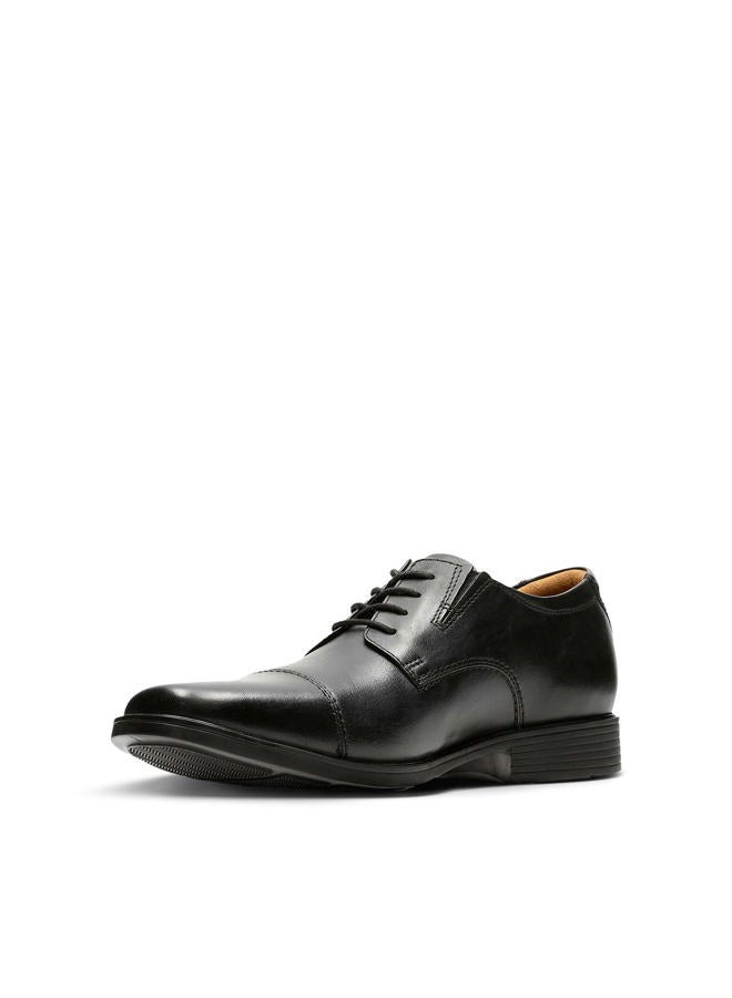 clarks Men Tilden Cap Oxford Shoe, Black Leather, 7.5/40 EU - Image 1