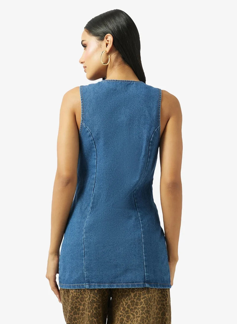 Ginger Button Down Denim Top