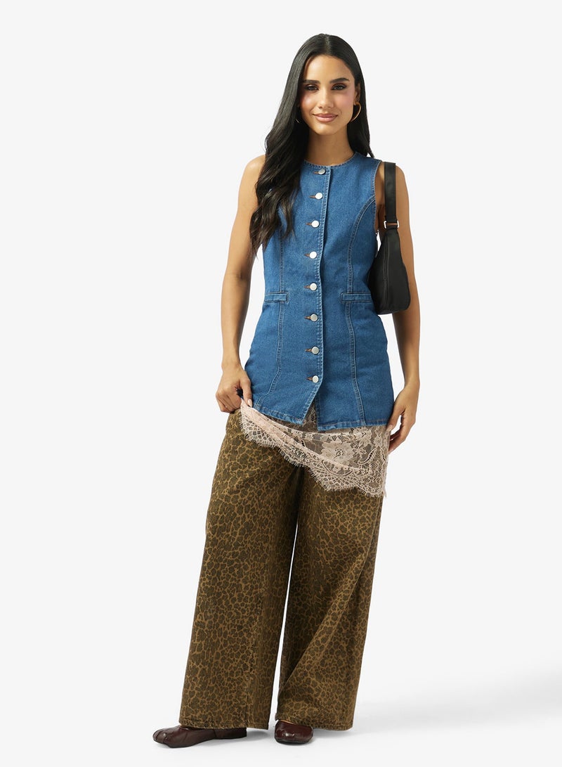 Ginger Button Down Denim Top - Image 4