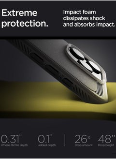 Spigen غطاء حماية متين MagFit لجهاز آيفون 16 برو مع تقنية MagSafe وملمس ألياف الكربون (2024) - رمادي  - Image 5