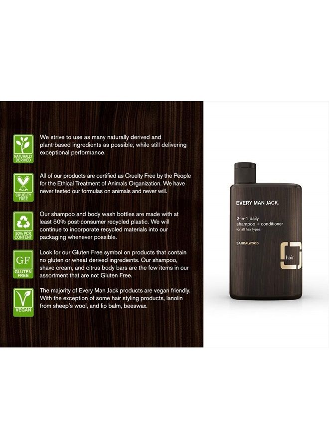Every Man Jack Daily Shampoo+Conditioner for All hair types, Sandalwood, 13.5 Fluid Ounce  - Image 5