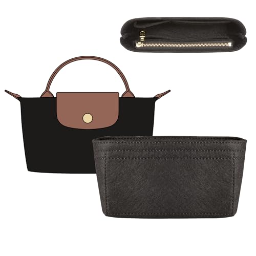 Doxo Longchamp Mini Organizer Insert,Suitable for Le-pliage XS and More,Keeps Tote Handbags Shaped & Neat(Black,Mini) - Image 1