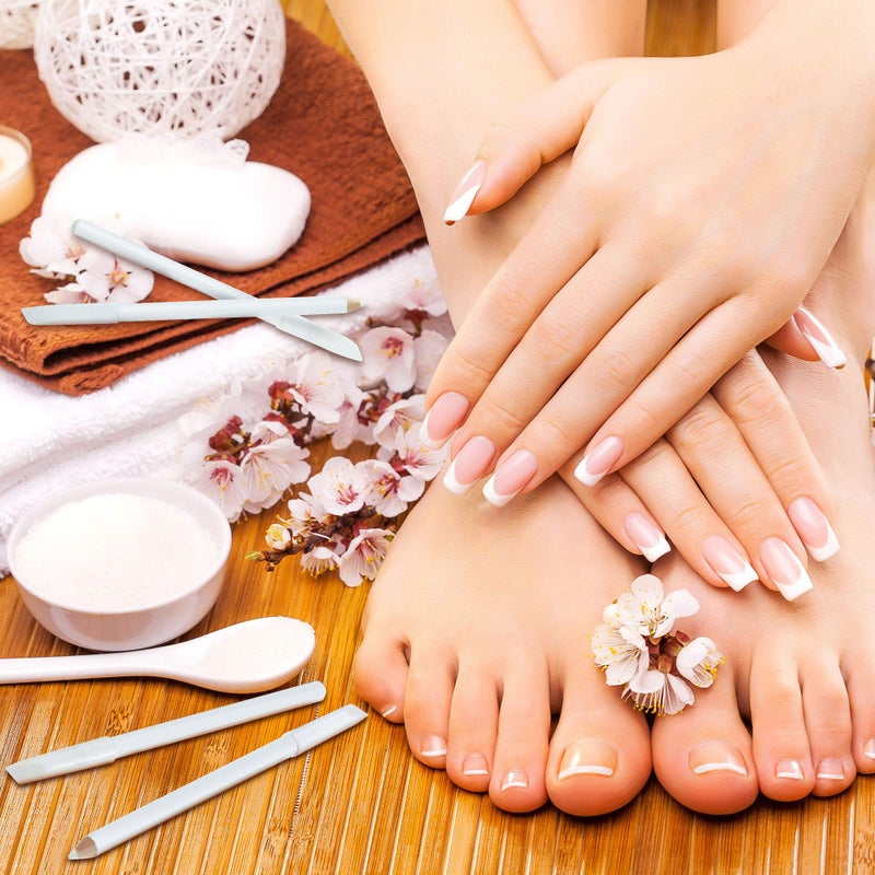 Maitys 1 Piece Nail Whitening Pencil 2-in-1 White Nail Pencil DIY Design Manicure with Cuticle Pusher - Image 5